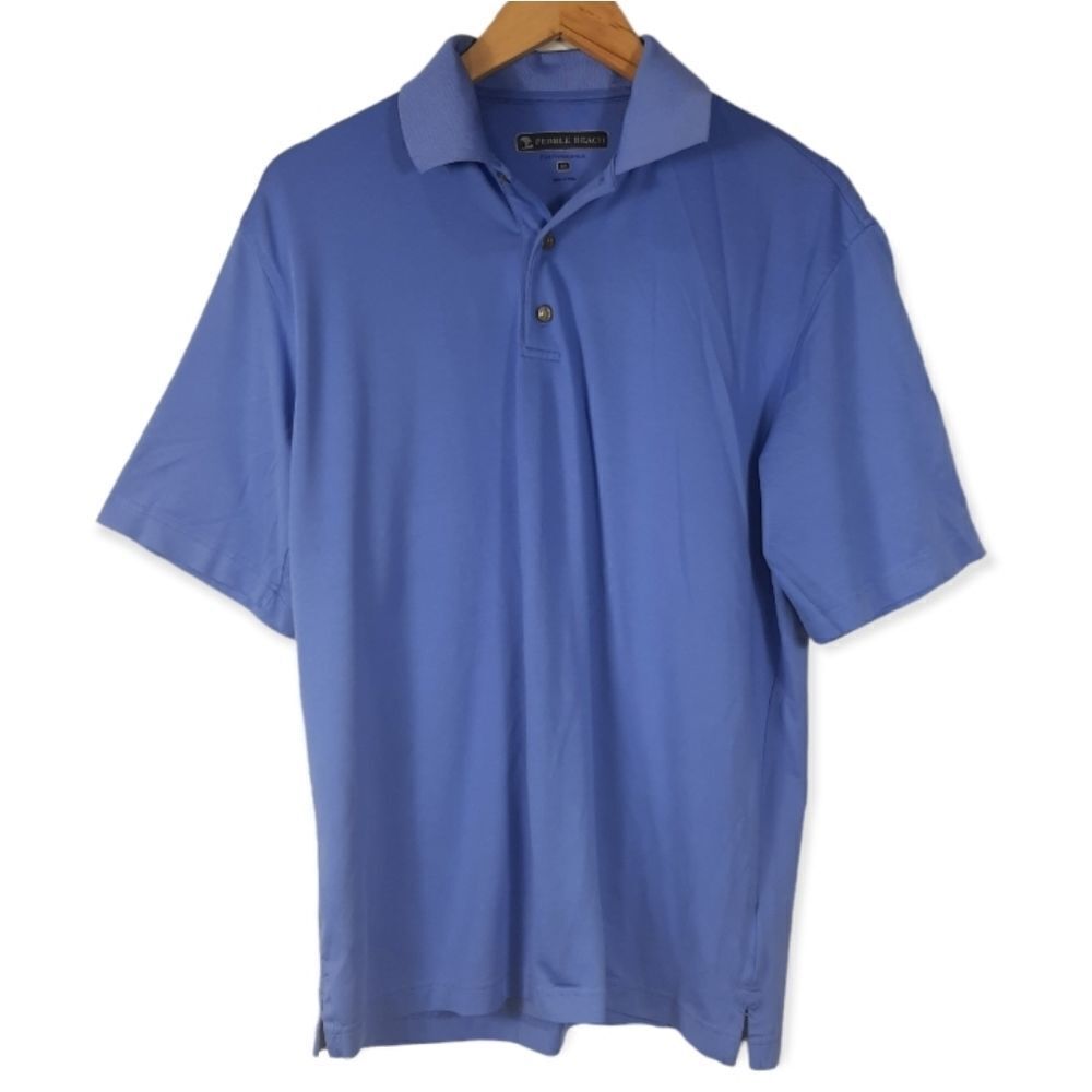 Pebble Beach Performance Golf Shirt Mens Size Medium Periwinkle Blue‌